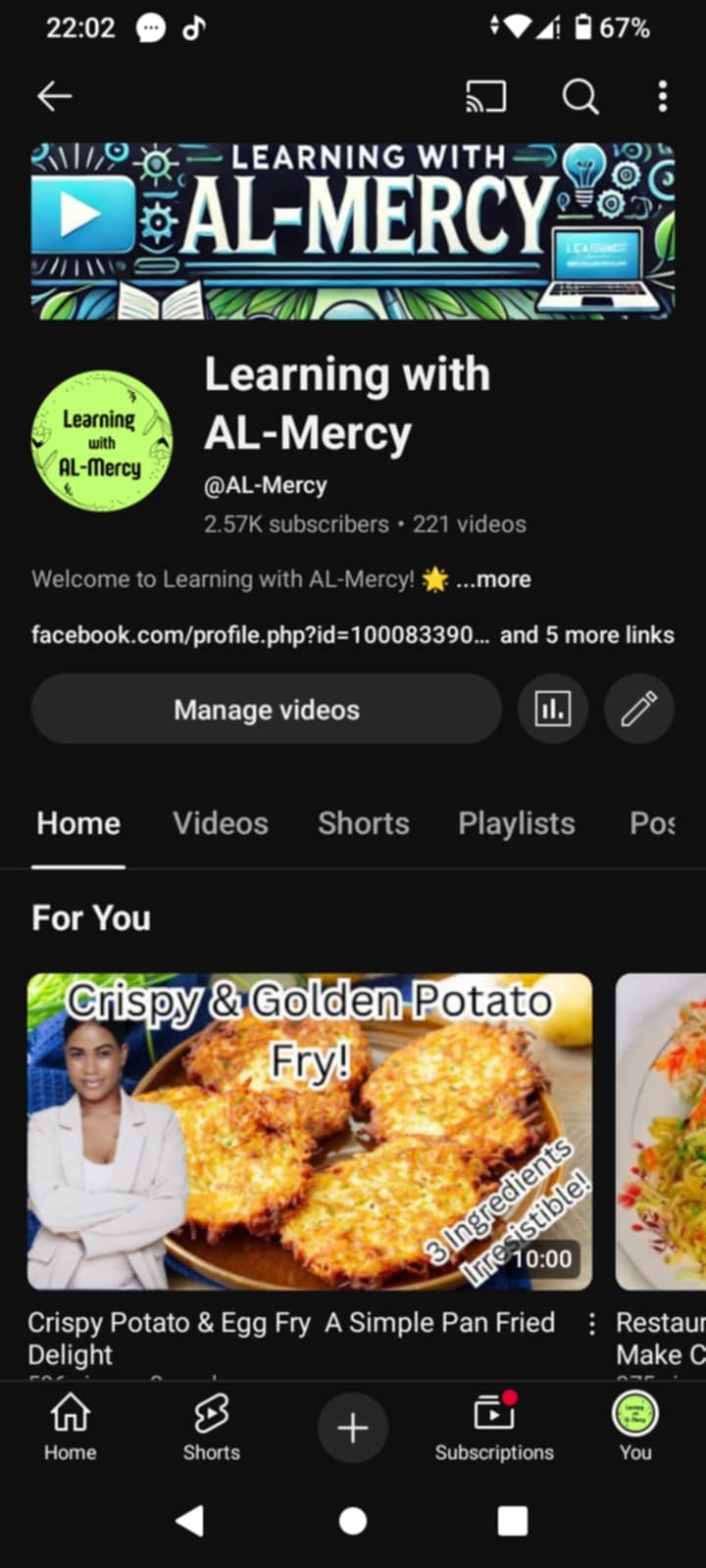 Learning with Al-Mercy's YouTube channel